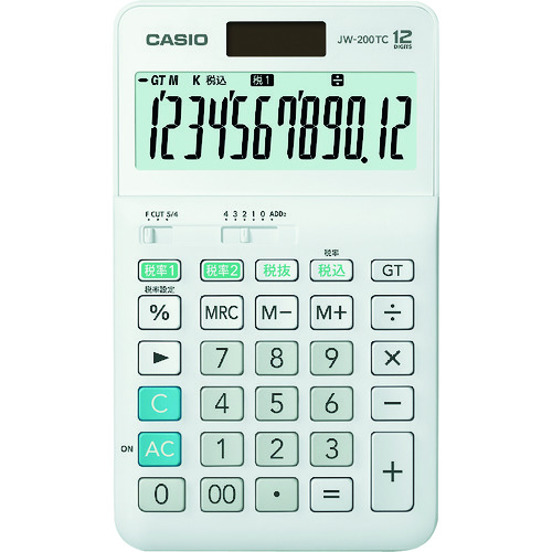 【TRUSCO】カシオ　Ｗ税率電卓（ジャストタイプ）